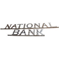 1900's metal " NATIONAL BANK " sign
