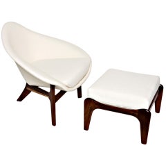 1960's Adrian Pearsall lounge chair and ottoman