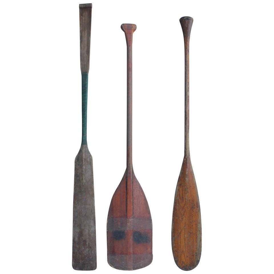 Collection Of Three Vintage Oars