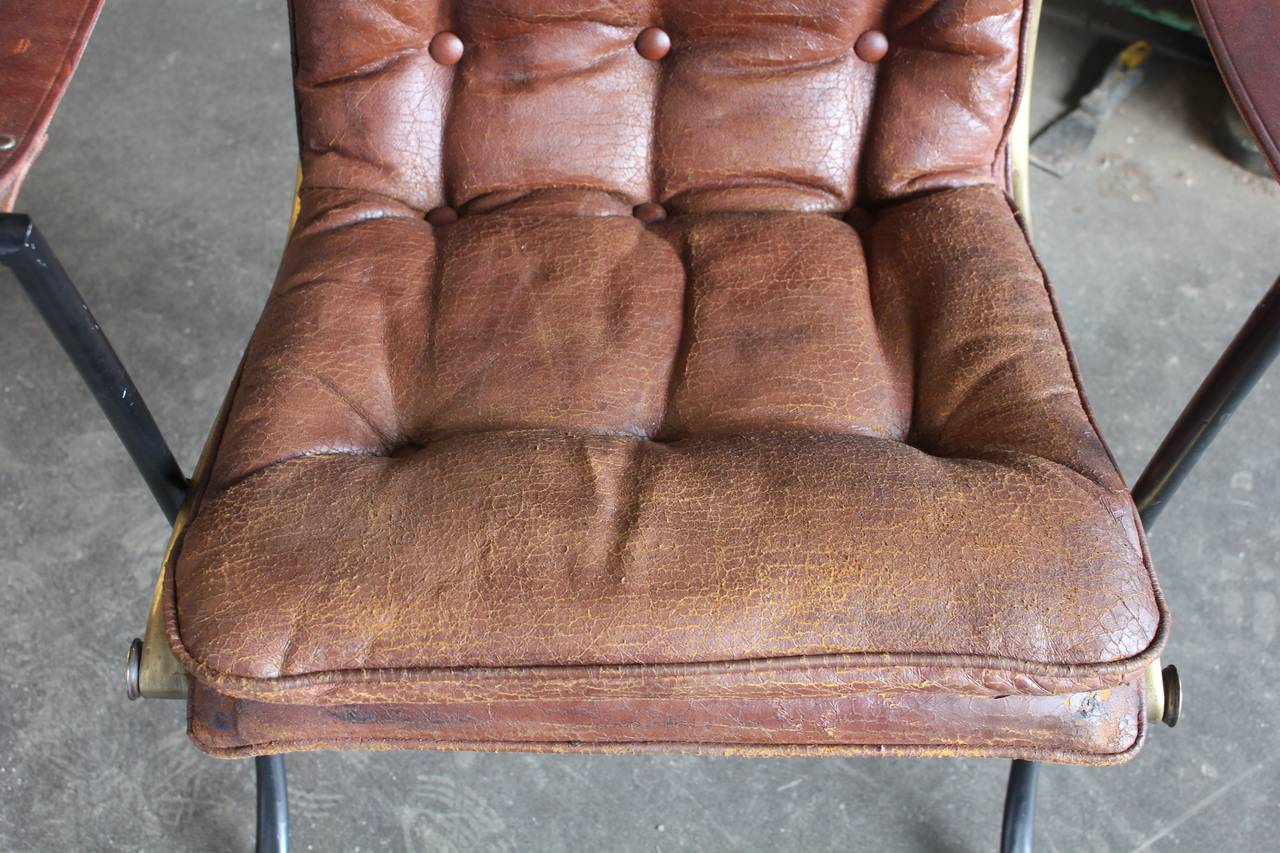 leather and iron chair