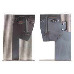 Art Deco Style Woman's and Man's Face Vase after Hagenauer