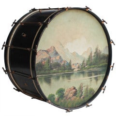 1920's Large Hand Painted Drum By Ludwig