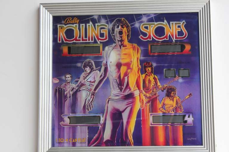 1980's Original Pinball Back Glass By Raindrop Productions For Sale at