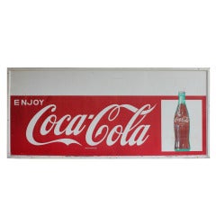 Vintage Over Sized 1960's Original Coca Cola Sign With Personality Panel