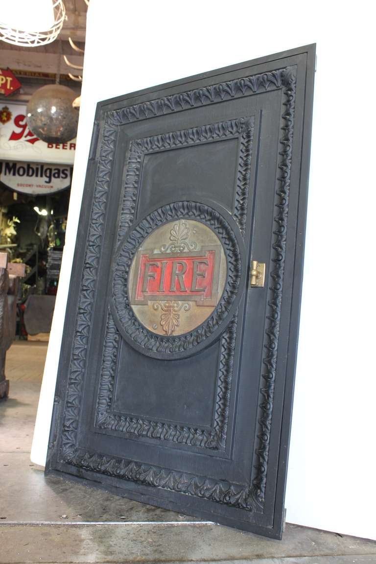 Original 1900's cast iron Fire Door. It came from Continental Bank in Chicago. Building was designed by Burnham & Root.