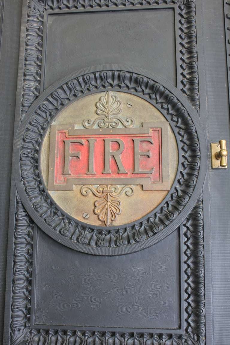 American 1900's Original Cast Iron Fire Door