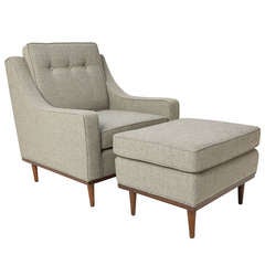 Milo Baughman Style Lounge Chair 
Ottoman