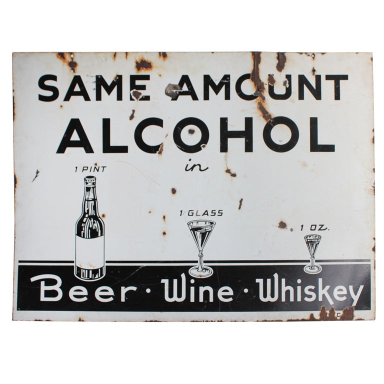 1930's double sided WCTU Prohibition Porcelain Sign