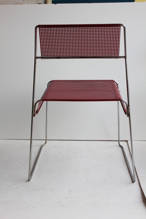 Modern Sheer Metal Bistro/Garden Stacking Chairs For Sale 1