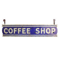 1930's Double Sided Porcelain Sign Coffee Shop