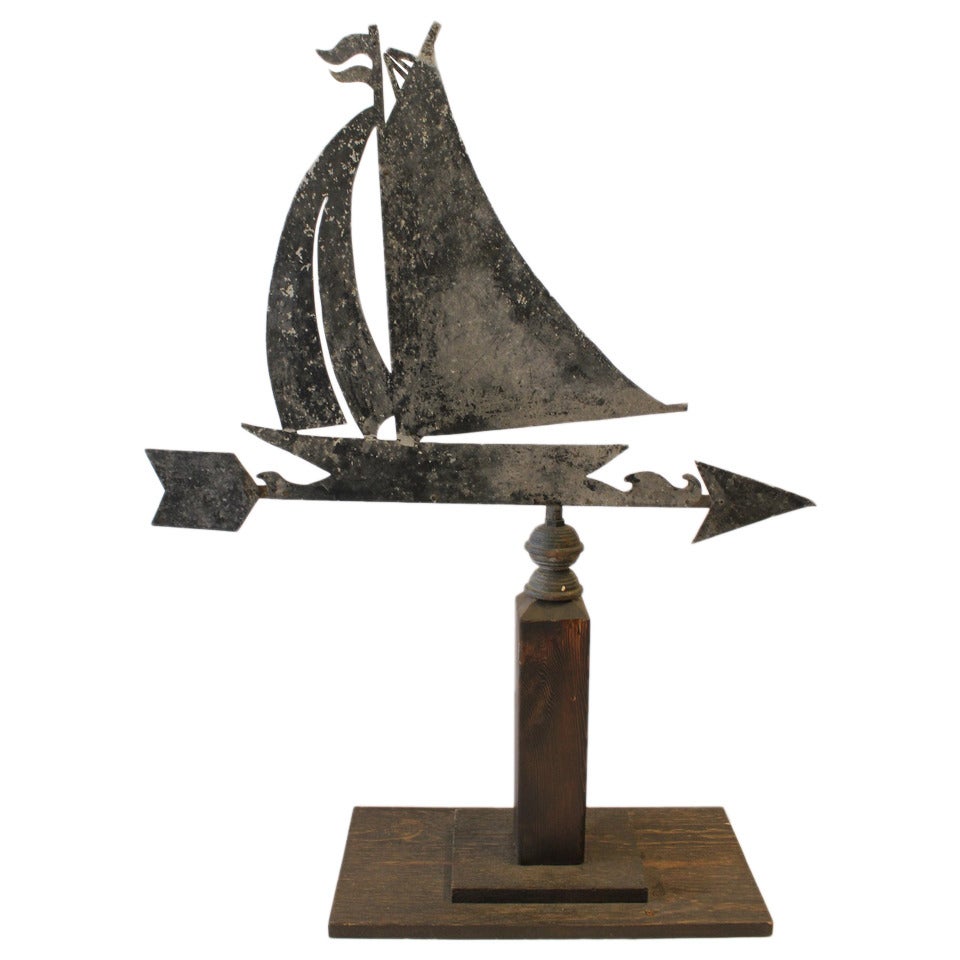 Stylish Antique Sailboat Weathervane at 1stdibs