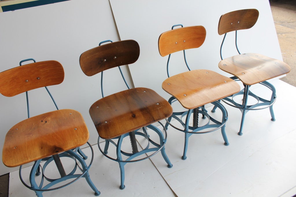 Mid-20th Century Vintage American Industrial Toledo Swivel chairs, more available