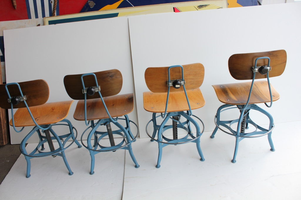 Iron Vintage American Industrial Toledo Swivel chairs, more available