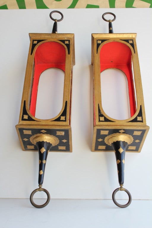 Mid-20th Century Mid Century Italian Wooden Lanterns/ Curios For Sale