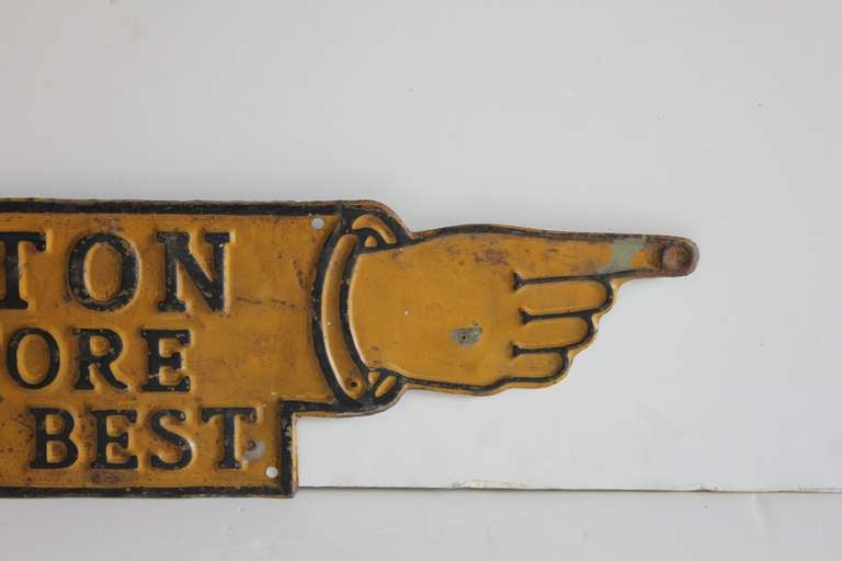 old fashioned finger pointing sign