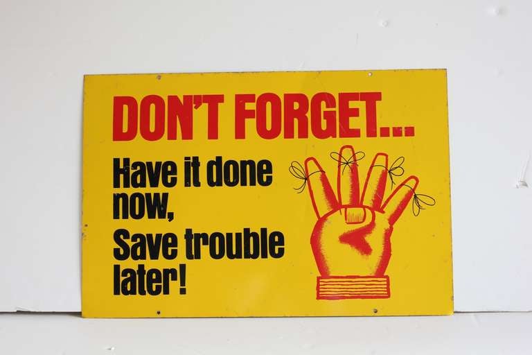 Vintage Industrial Safety Sign at 1stdibs