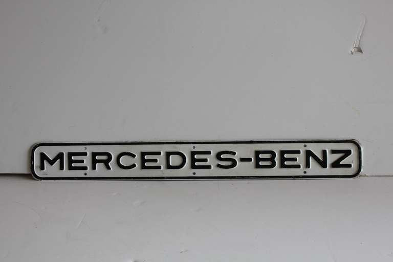Folk Art 1930's Embossed Metal Sign Mercedes-Benz