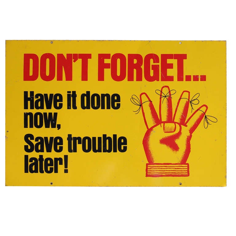 Vintage Industrial Safety Sign at 1stdibs