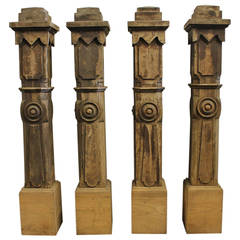 Antique American Folk Art Columns, 9 available