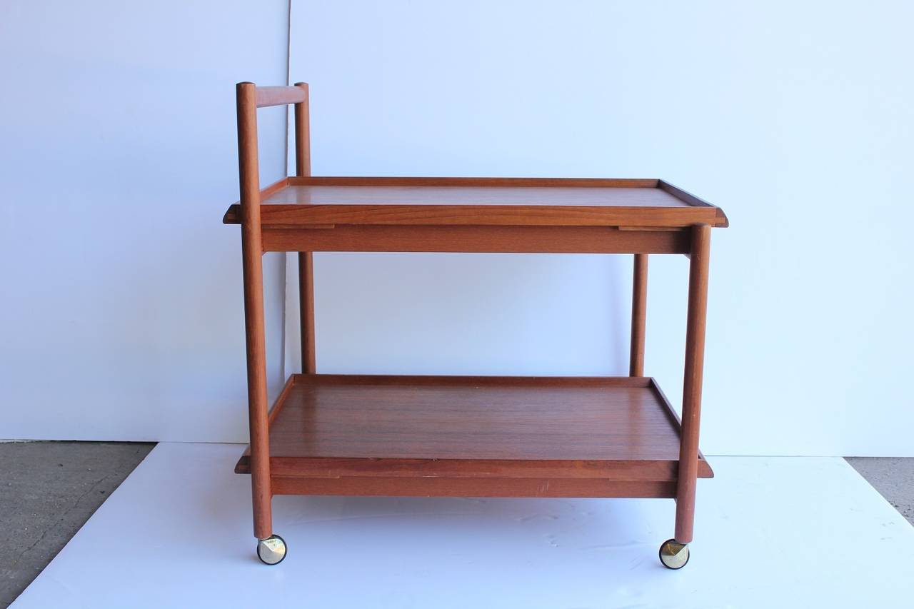 Mid-Century Modern Mid Century Danish Teak Bar Cart For Sale