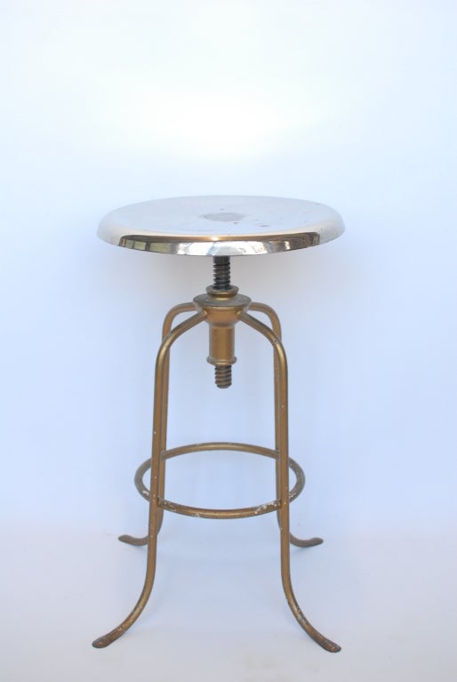 1940's American steel adjustable height stool