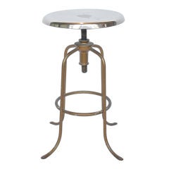 1940's American steel adjustable height stool 6