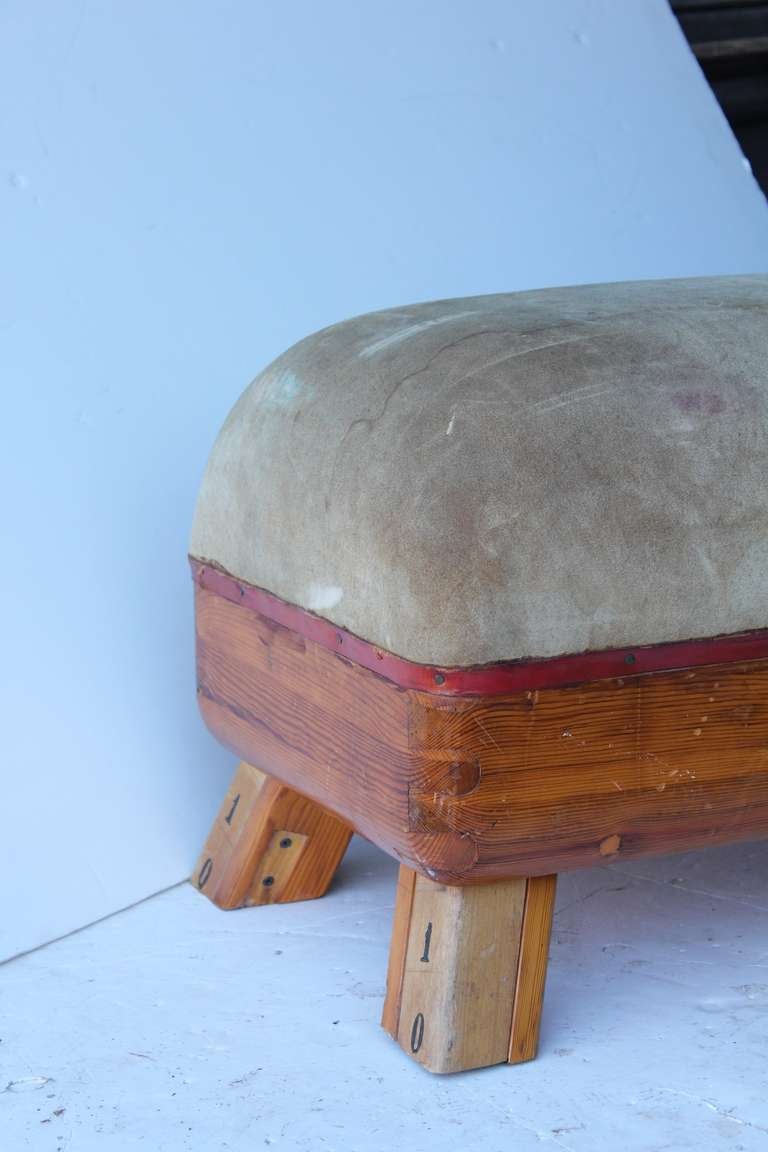 Schoolhouse Vintage Leather Gym Bench