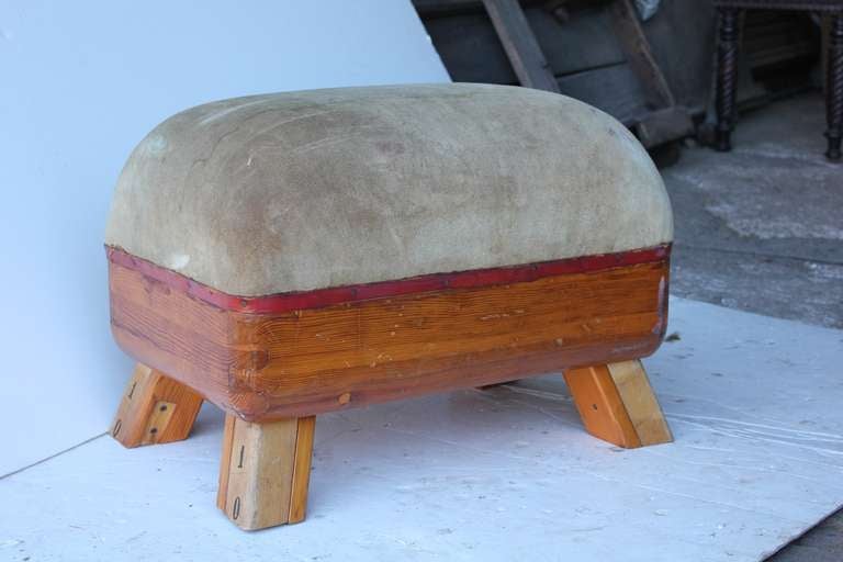 Vintage leather gym bench.