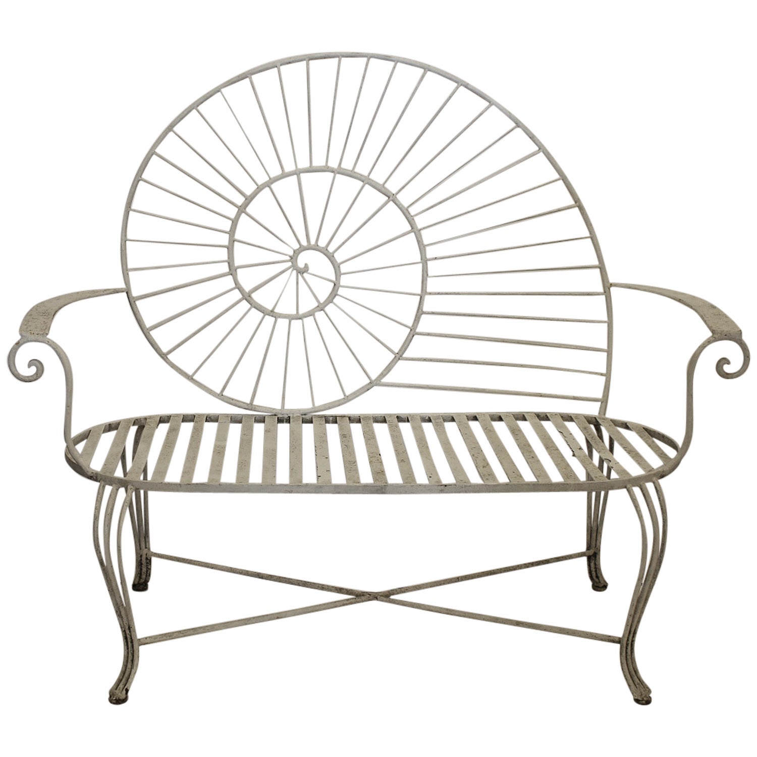 Vintage French Snail Garden Bench/Settee