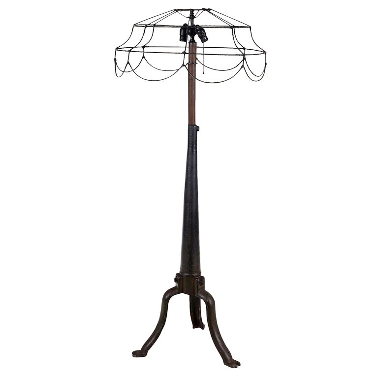 Industrial Style Cast Iron Floor Lamp at 1stDibs