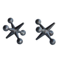 Mid Century Cast Iron Jack Bookends