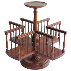 Antique Wood Revolving Desk Book Stand