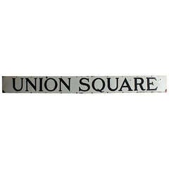 Porcelain NYC Destination Sign, "Union Square"