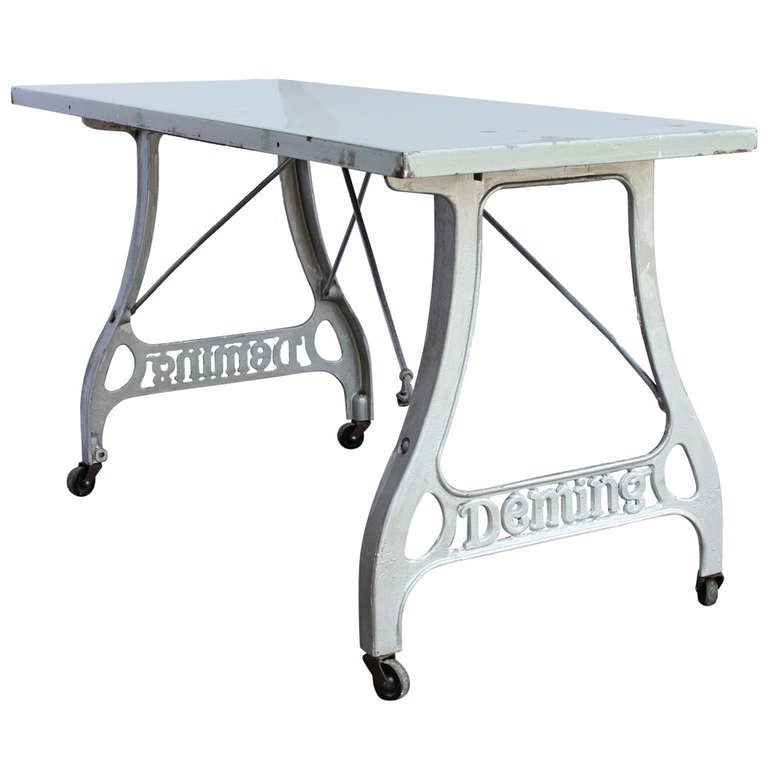 Antique Industrial Folding Table For Sale at 1stDibs industrial