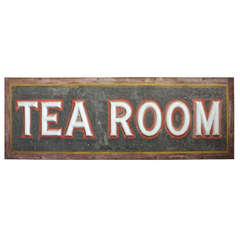 Antique Late 1800s, Double-Sided Light Up "Tea Room" Sign