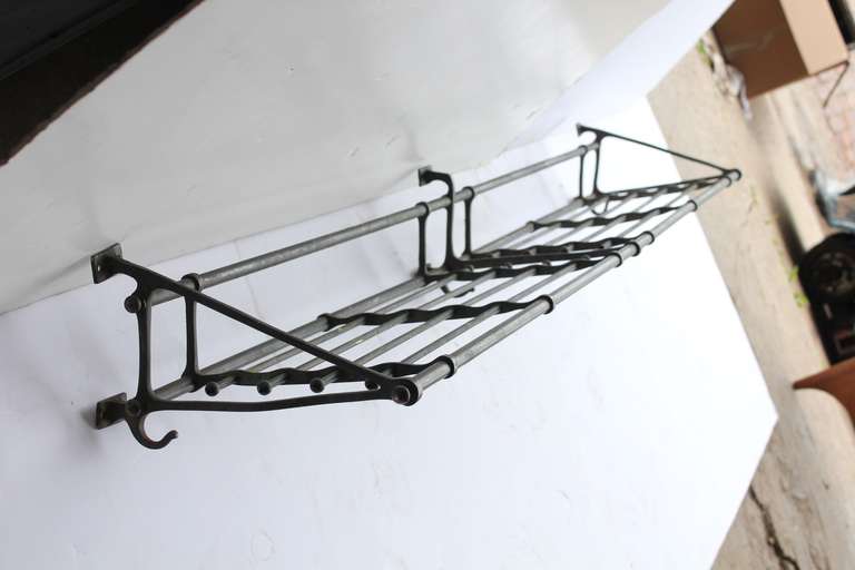 Antique solid brass Pullman train coat rack.