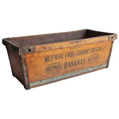 Vintage Large Wood and Metal Bananas Crate