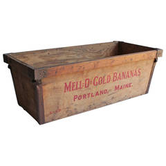 Vintage Large Wood and Metal Bananas Crate