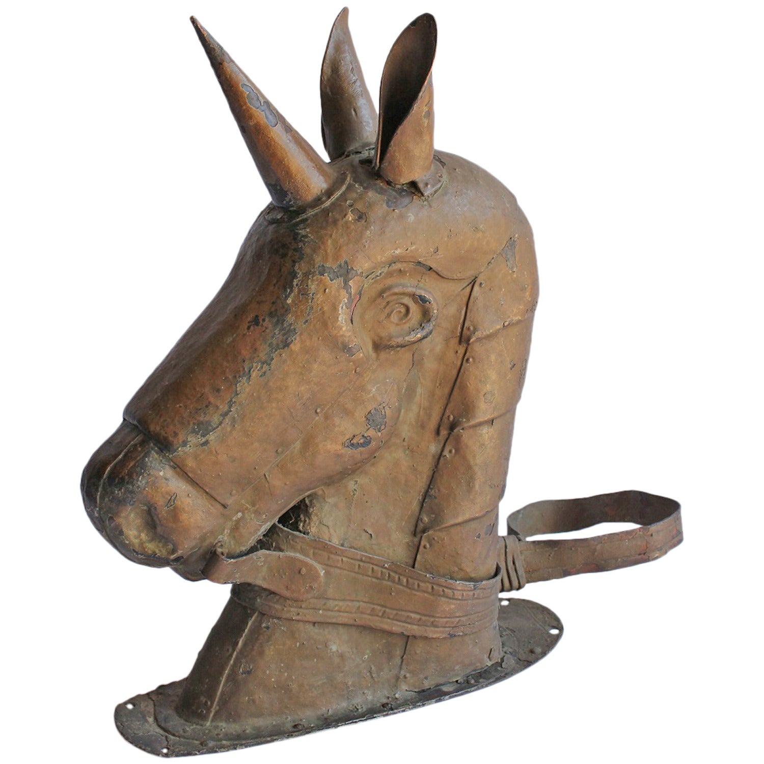 Antique American Copper Unicorn Head Carnival Ride For Sale