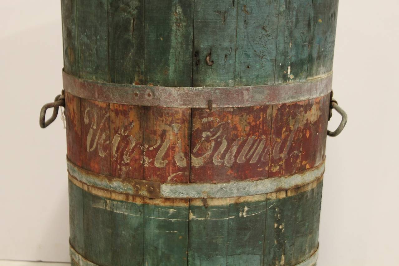 Large Vintage Wood Bucket. Original paint.