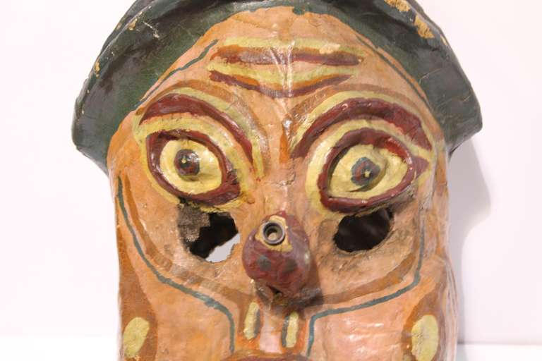 Large Early 1900's Paper Mache Carnival Head For Sale at 1stDibs