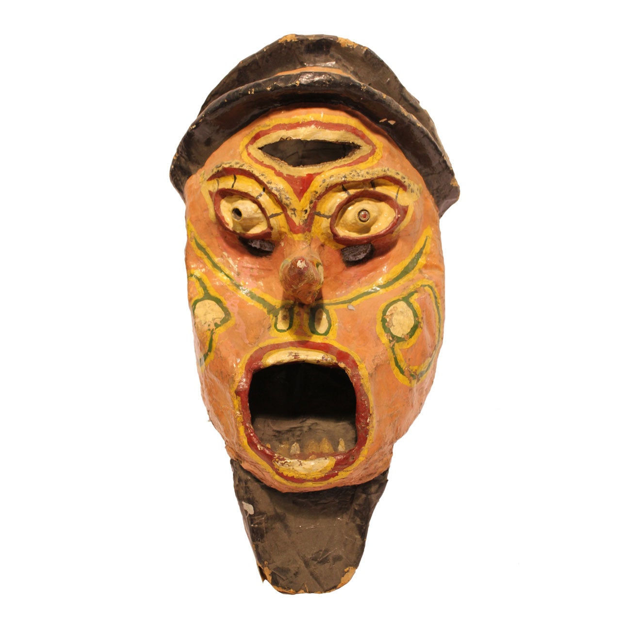 Large Early 1900's Paper Mache Carnival Head For Sale
