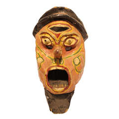 Antique Large Early 1900's Paper Mache Carnival Head