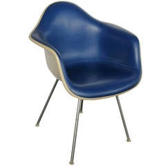 Blue Naugahyde Chair By Charles & Ray Eames  For Herman Miller