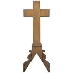 Tall Antique Church Tin Cross Ornament