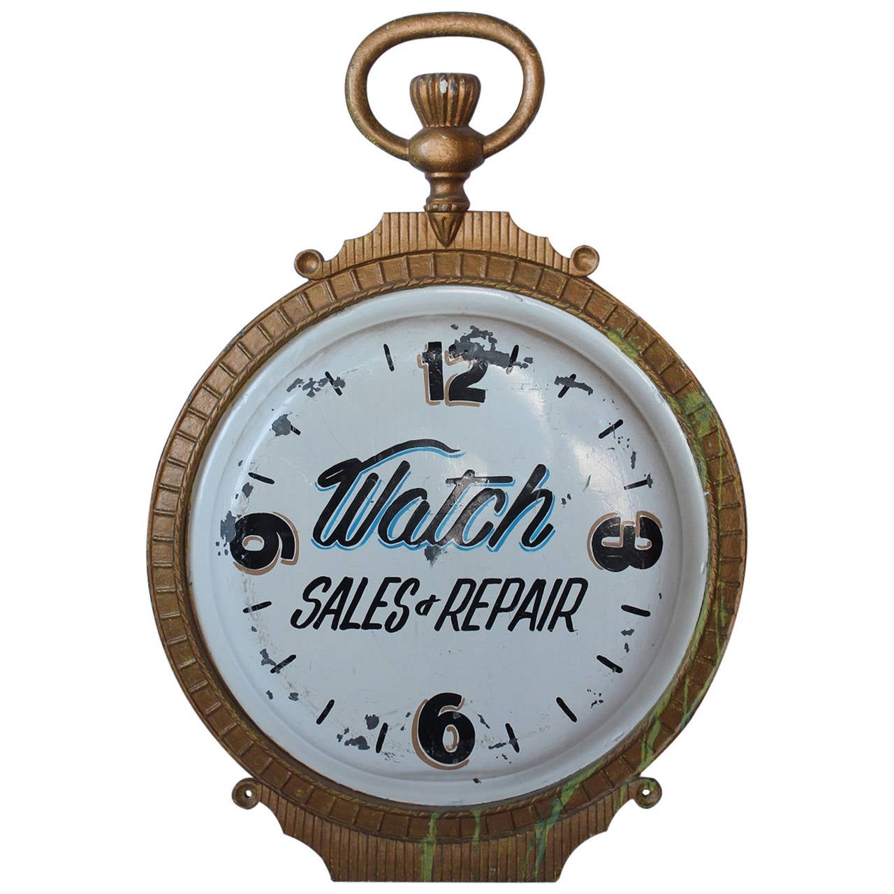 1800s Double Sided Cast Iron Advertising Clock Sign For Sale at 1stDibs