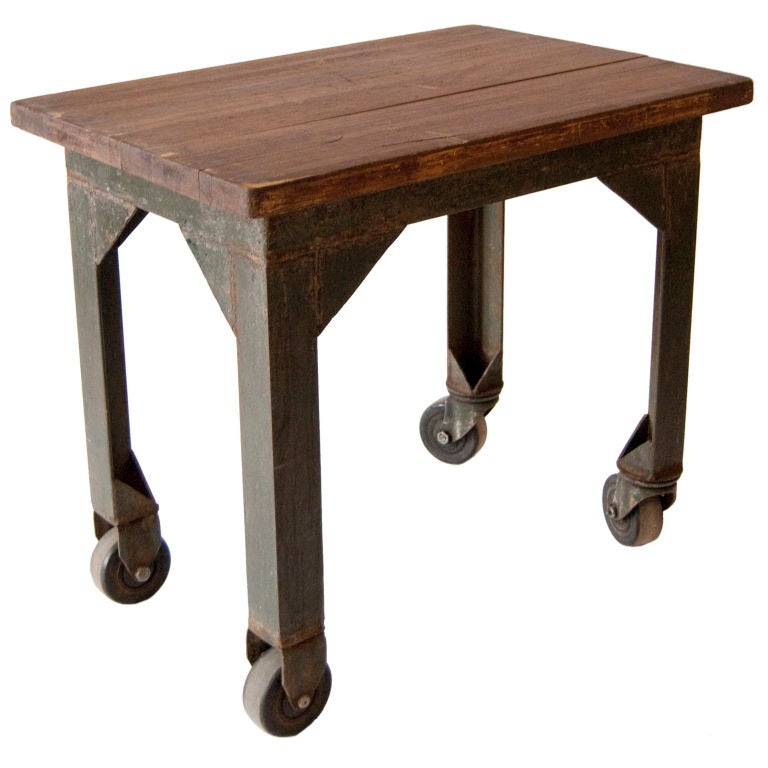 1950's Vintage Industrial Metal Table For Sale