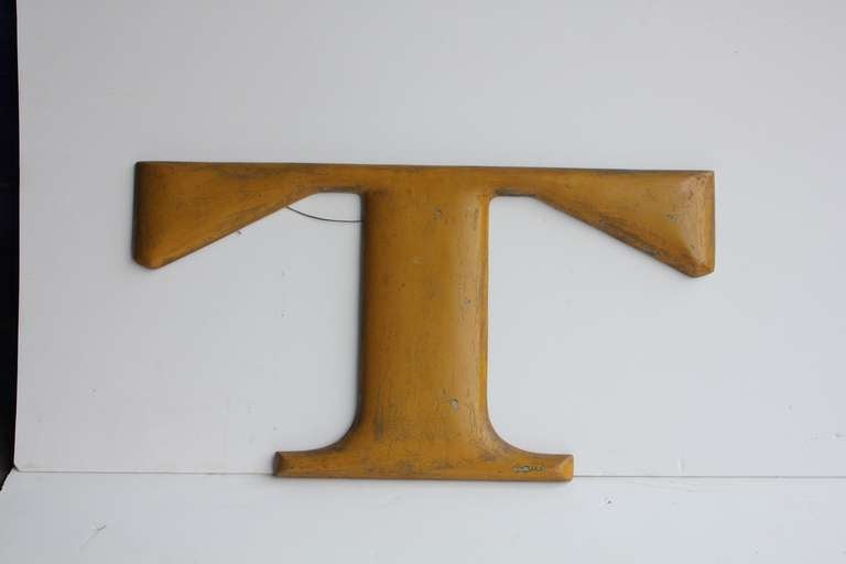 Large Original American 1900's Iron Letter T