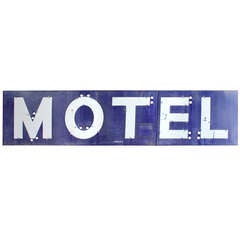 Used Giant 1930's Porcelain Sign Motel
