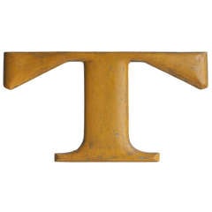 Large Original American 1900's Iron Letter T 7